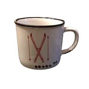 Ski chalet enamel camp mug